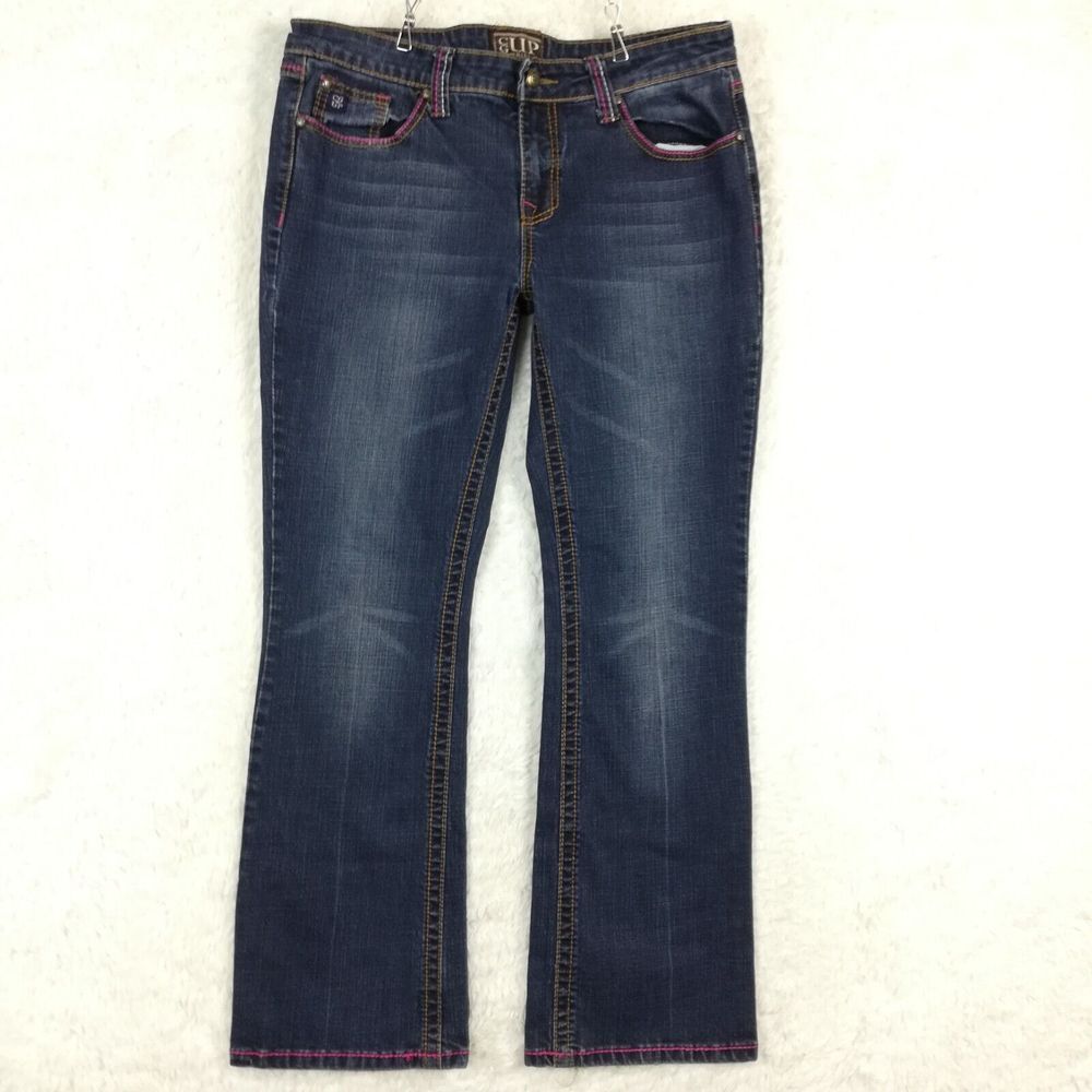 Cowgirl Up Womens Jeans Boot Cut Denim Southwestern Aztec Embroidered Studded 33